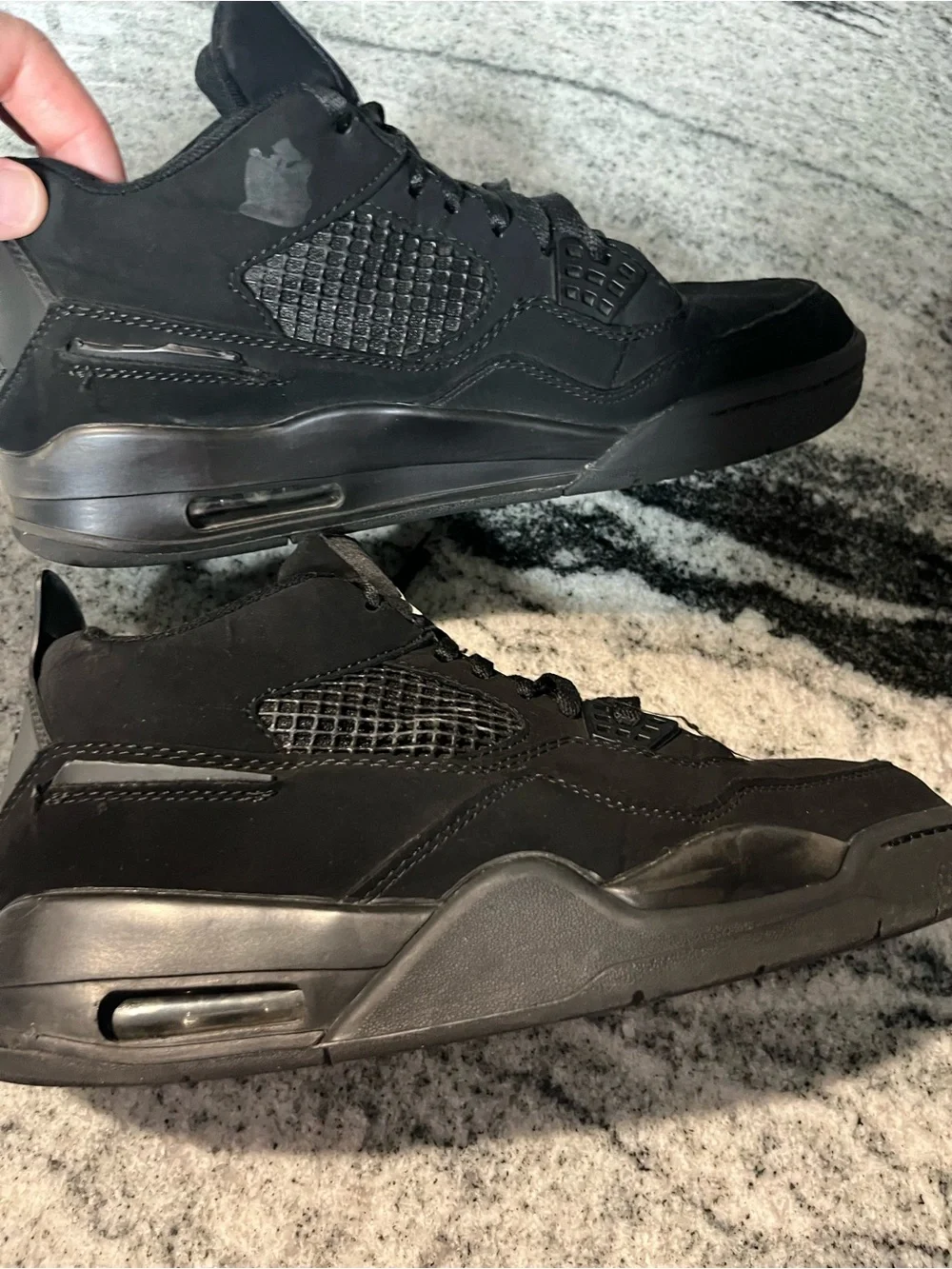 Nike Air Jordan 4 Retro Black Cat Triple Black Basketball Shoes Men's Size 8